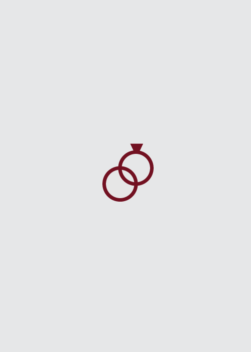 Two burgundy wedding ring graphics intertwined